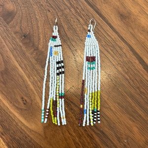 Beaded long earrings